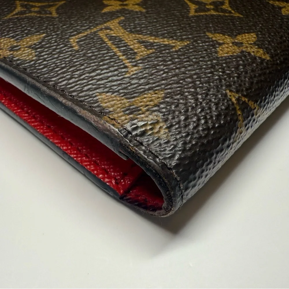 Louis Vuitton Monogram Portefeuille Adele Long Wallet with Red Interior